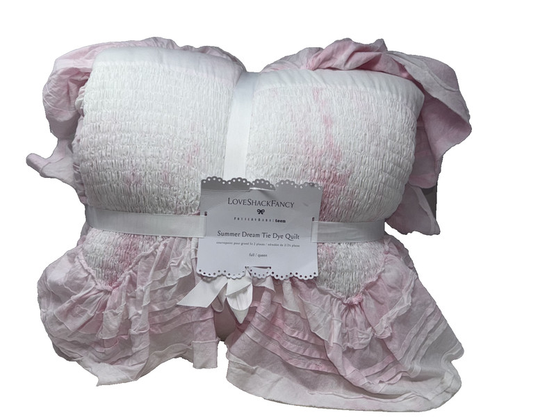 Pottery Barn LoveShackFancy Summer Dream Tie-Dye F/Q Quilt & 2 Standard Shams gallery
