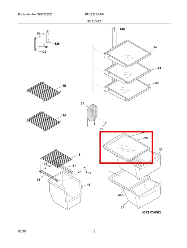 240350702 Crisper Pan (Top) Compatible with Electrolux Frigidaire Refrigerator gallery