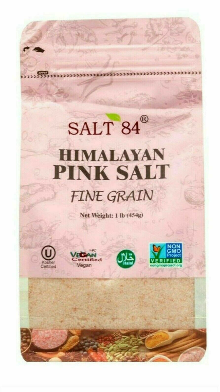 Authentic | Salt 84 | Himalayan Pink Salt Vegan Kosher Halal | 1 lb X 2 gallery