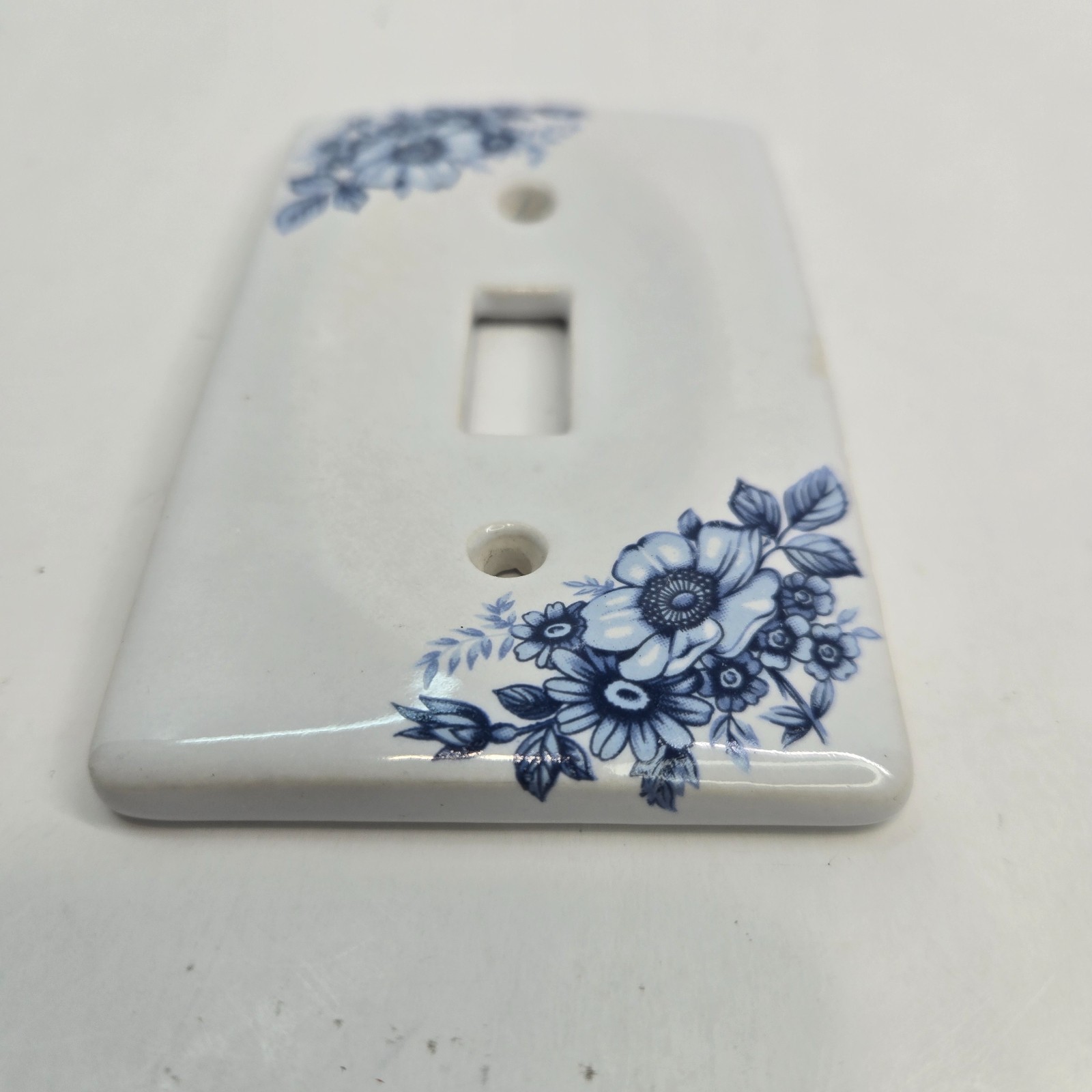 Vintage Blue Floral Ceramic Light Switch Cover Plate gallery