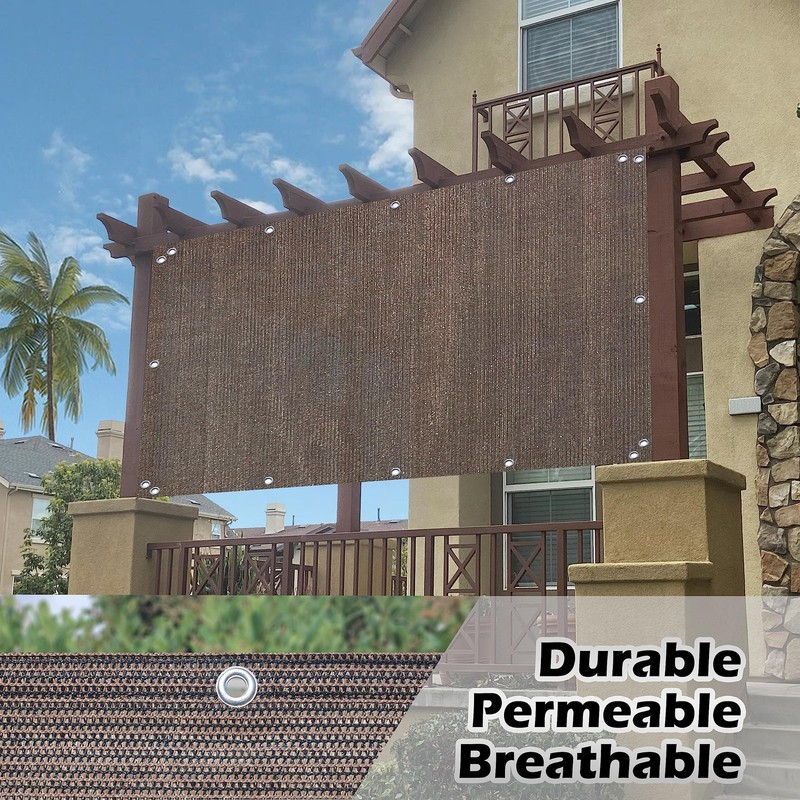 Alion Home Sun Shade Panel Privacy Screen Grommets On 4 Sides For Outdoor Patio gallery