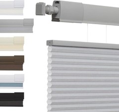No Drill Top Down Light Filtering Cellular Shade Cordless Gray Honeycomb Blind