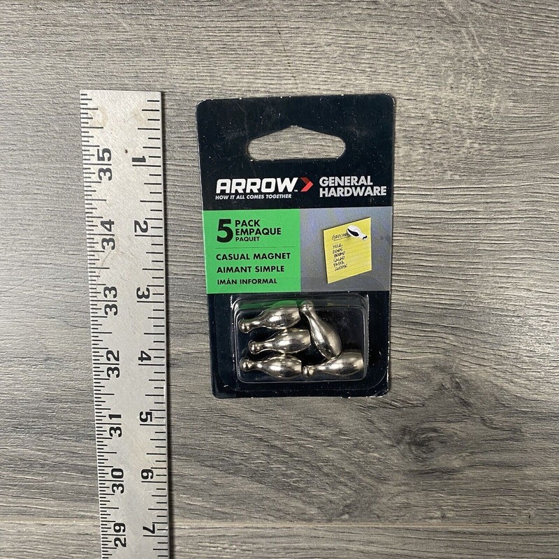Arrow General Hardware 5 pack Bowling Pin Casual Magnets Silver Color New gallery
