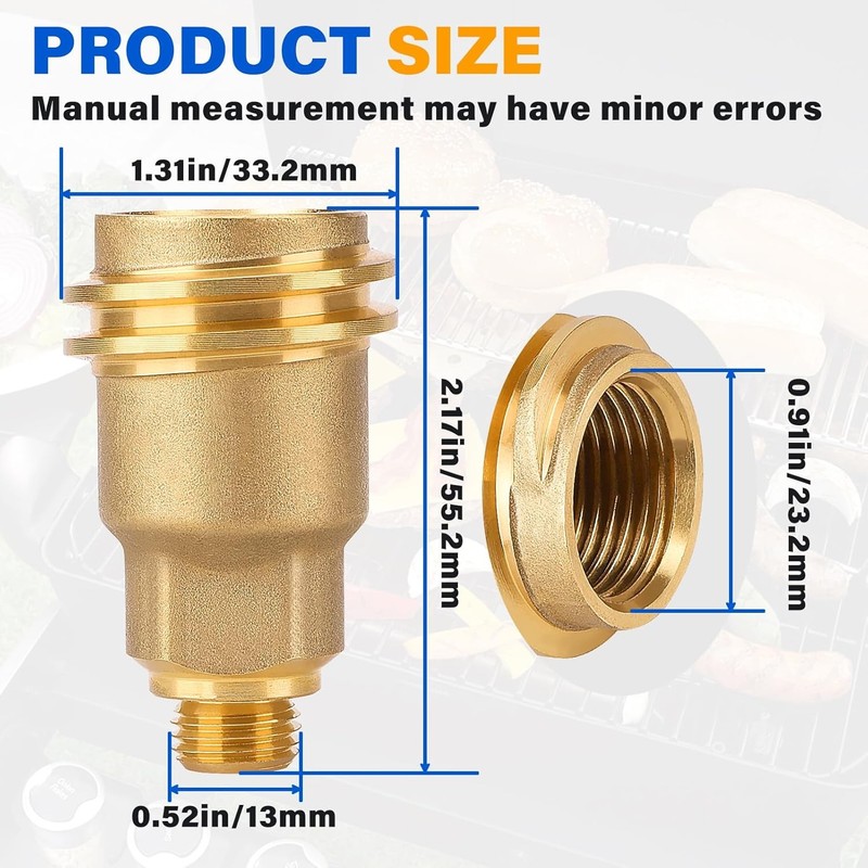 Solid Brass QCC1 Nut Propane Gas Fitting Adapter 1/4" Male Pipe Thread Connector gallery