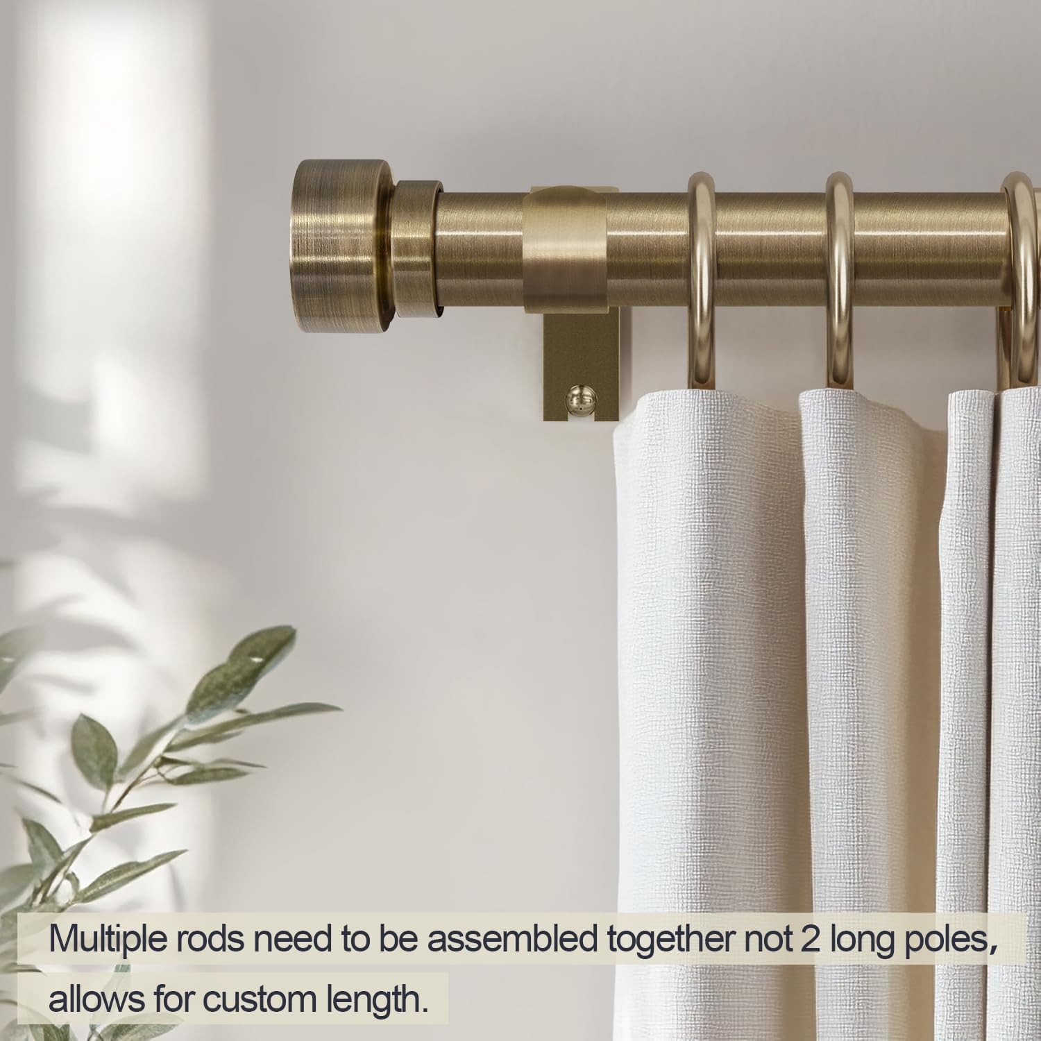 Curtain Rods 2 Pack 84 Inch Adjustable Heavy Duty Bronze Antique Lootkell Inches gallery