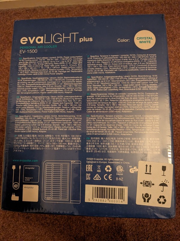 Evapolar EvaLIGHT Plus EV-1500 Personal Evaporative Air Cooler and Humidifier gallery