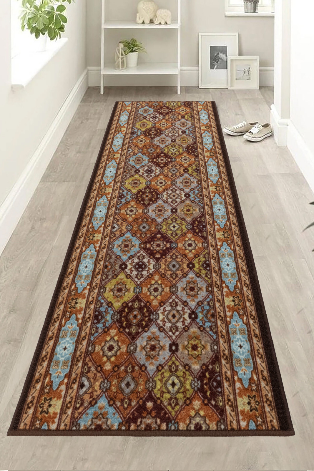 Custom Size Bakhtiari Indoor Slip Resistant Runner Rug 26"/30"36" Wide gallery
