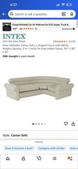 Intex Inflatable Corner Sofa L-Shaped Couch, Beige 101 x 80 x 30 in