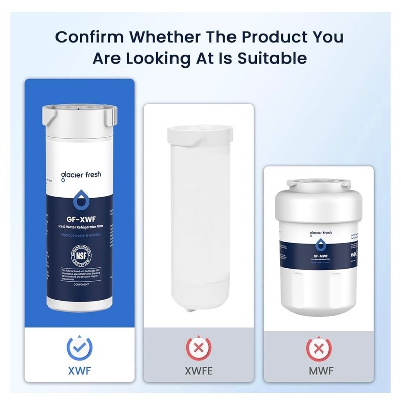 3 PACK GLACIER FRESH GF-XWF Replacement for GE XWF Refrigerator Water Filter gallery