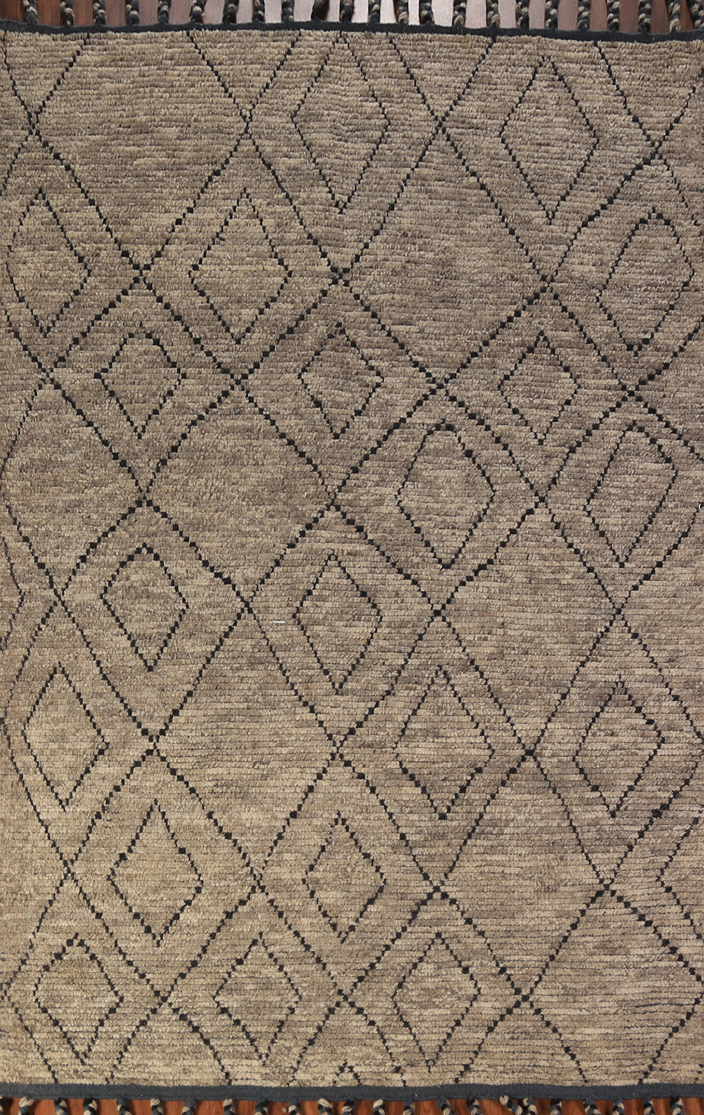 Custom Luxury Hand-Knotted Moroccan Wool Rug Modern Home Decor 6x9 ft gallery