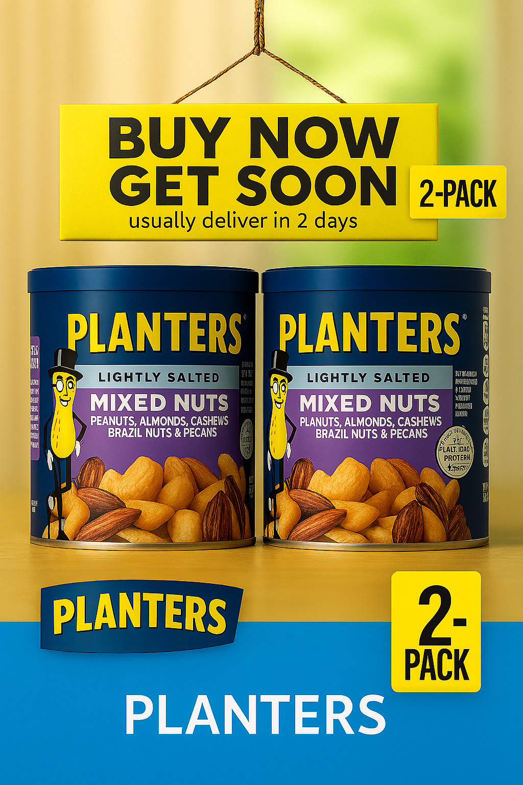 Planters Deluxe Mixed Nuts with Hazelnuts, Plant Based Protein, 10.3 oz Caniste gallery