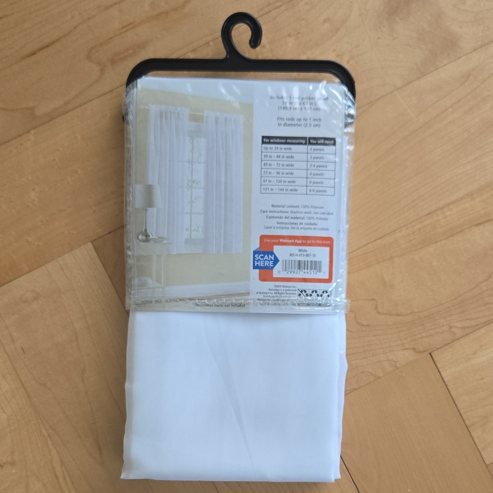 Mainstays Sheer Panel White Polyester Curtain 59x63 in Rod Pocket gallery