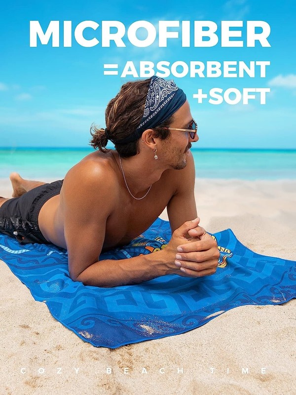 NEW! OCOOPA Microfiber Beach Towel Fast Drying Oversize Ocean Sand Free Outdoor gallery