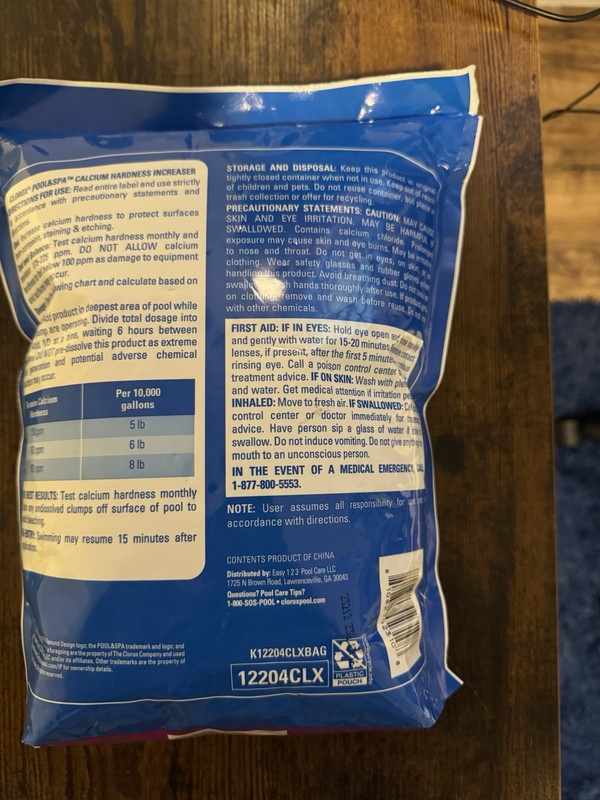 Clorox Pool Spa Calcium Hardness Increaser Granular 12204CLX 7 Bags 4lbs gallery