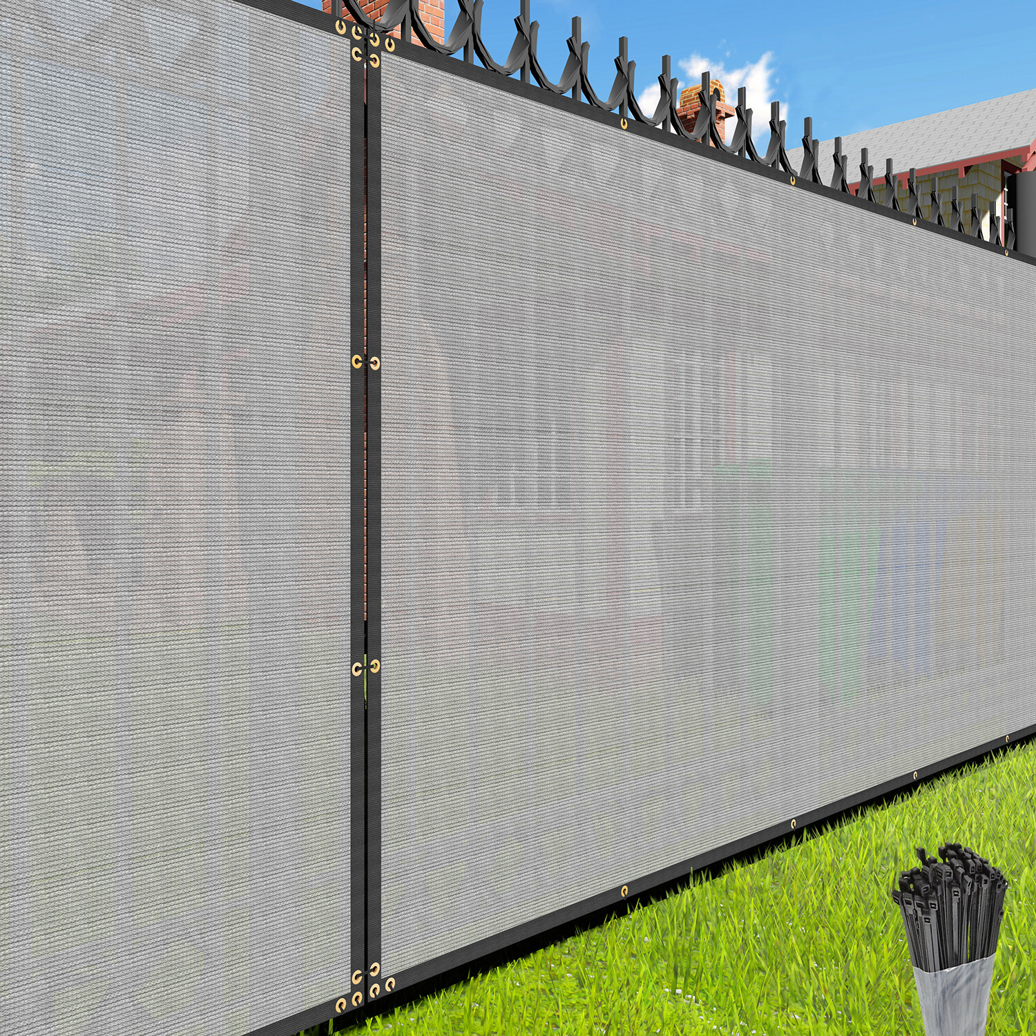 7FT Windscreen Privacy Fence Screen Heavy Duty Mesh Shade Cover Gray 1-150ft gallery