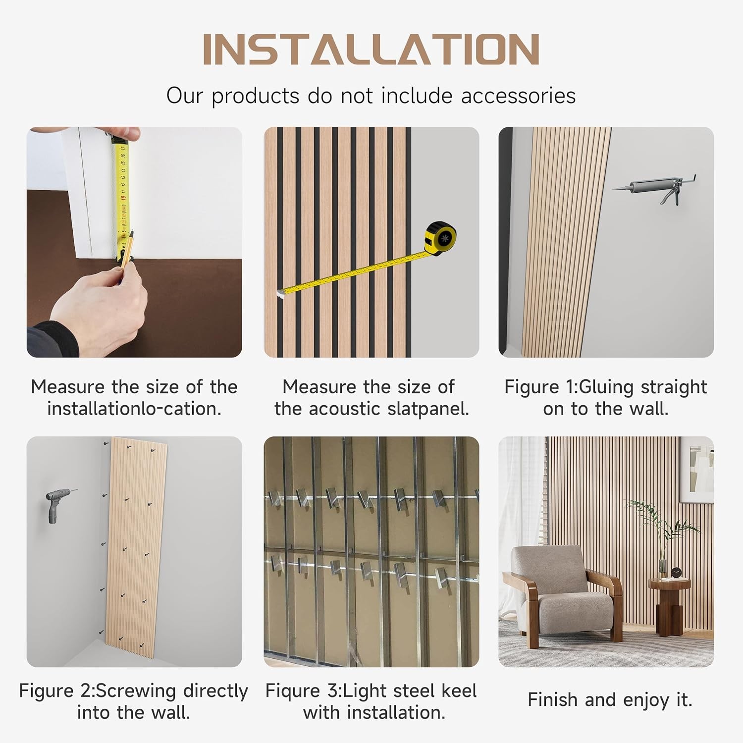 Oak Wood Slat Wall Panel 2 Pack 8ft Acoustic gallery