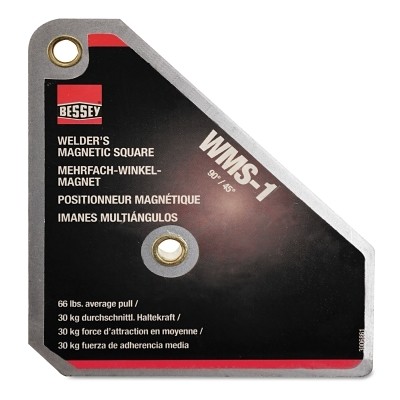 Magnetic Square 90/45 Degree, 66 lb, 3-3/4 in x 4-3/8 in x 3/4 in BESSEY WMS1