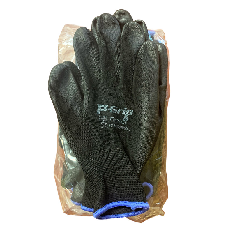 LIBERTY P-GRIP WORK GLOVES BLACK PU POLYURETHANE COATED PALM SP4638BK (12 PAIR) gallery