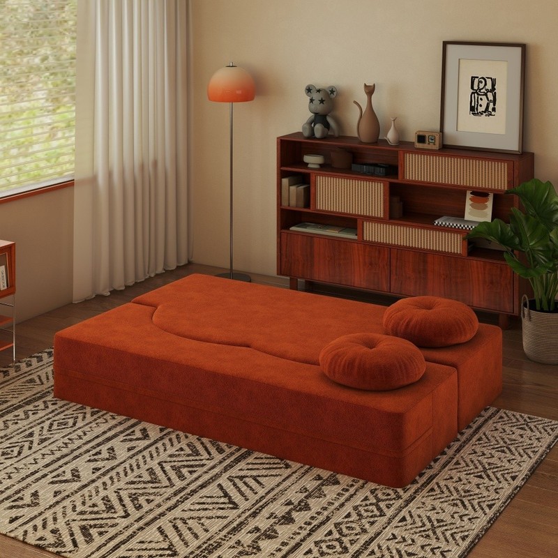 Convertible Plush Corduroy Foam-Filled Sleeper Sofa Bed,DJYC1 gallery