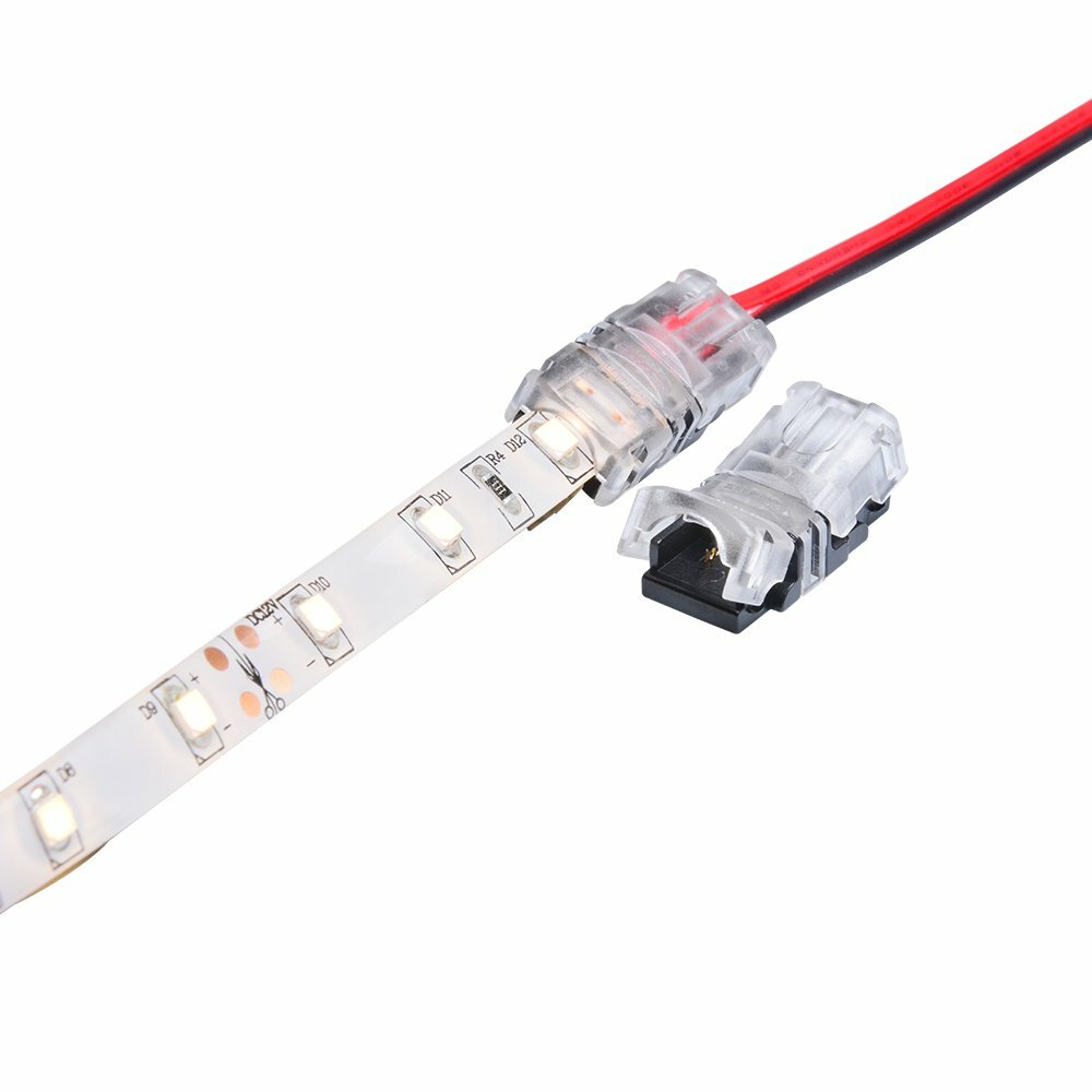 10 PCS LED Connector for Strip Light 8mm 2 Pin Strip to Wire Connector gallery