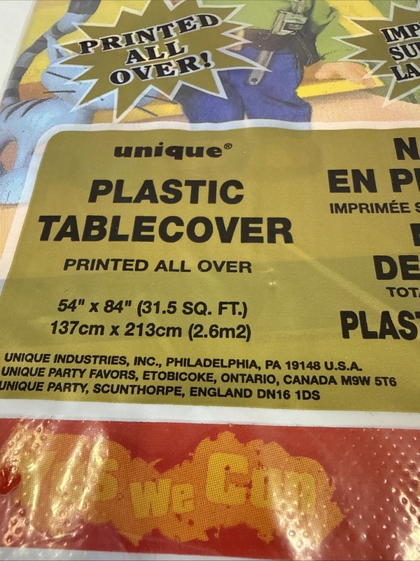 Vintage 2001 Bob The Builder Full Print Party Table Cloth 54" x 84" NEW gallery