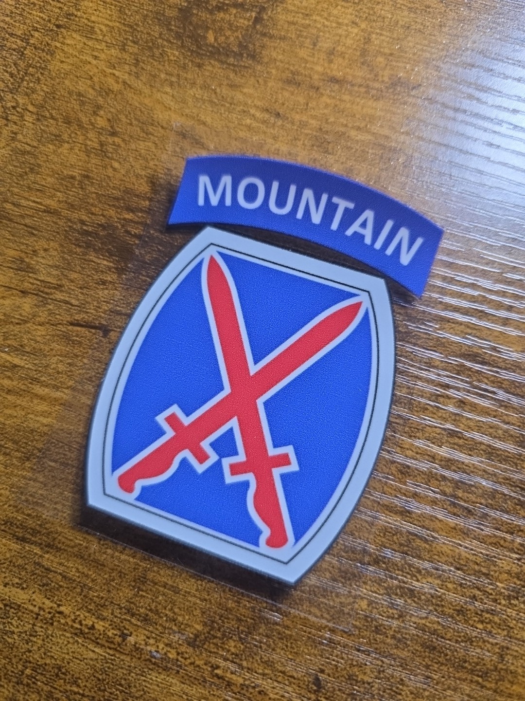 10th Mountain Division Patch Tab UV DTF Decal Waterproof Made In USA gallery