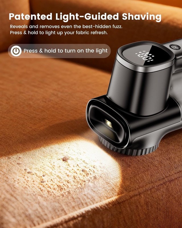 3D 6-Blade Rechargeable Lint Remover with LED Display & 180 Min Runtime gallery