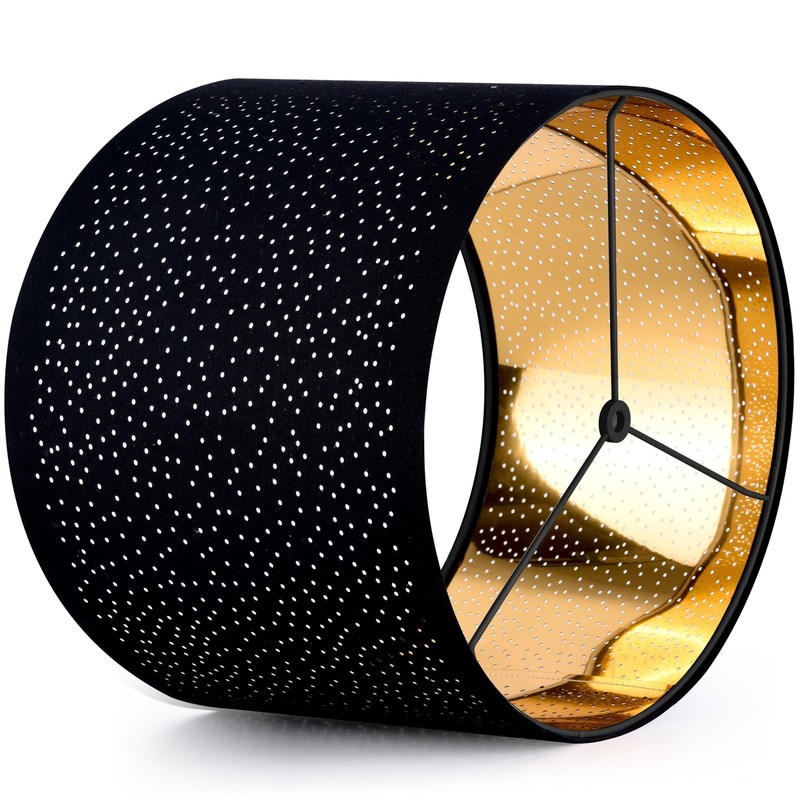 2 Pack Black Lamp Shade Drum Laser Drilling Design 13x13x10 Inch gallery