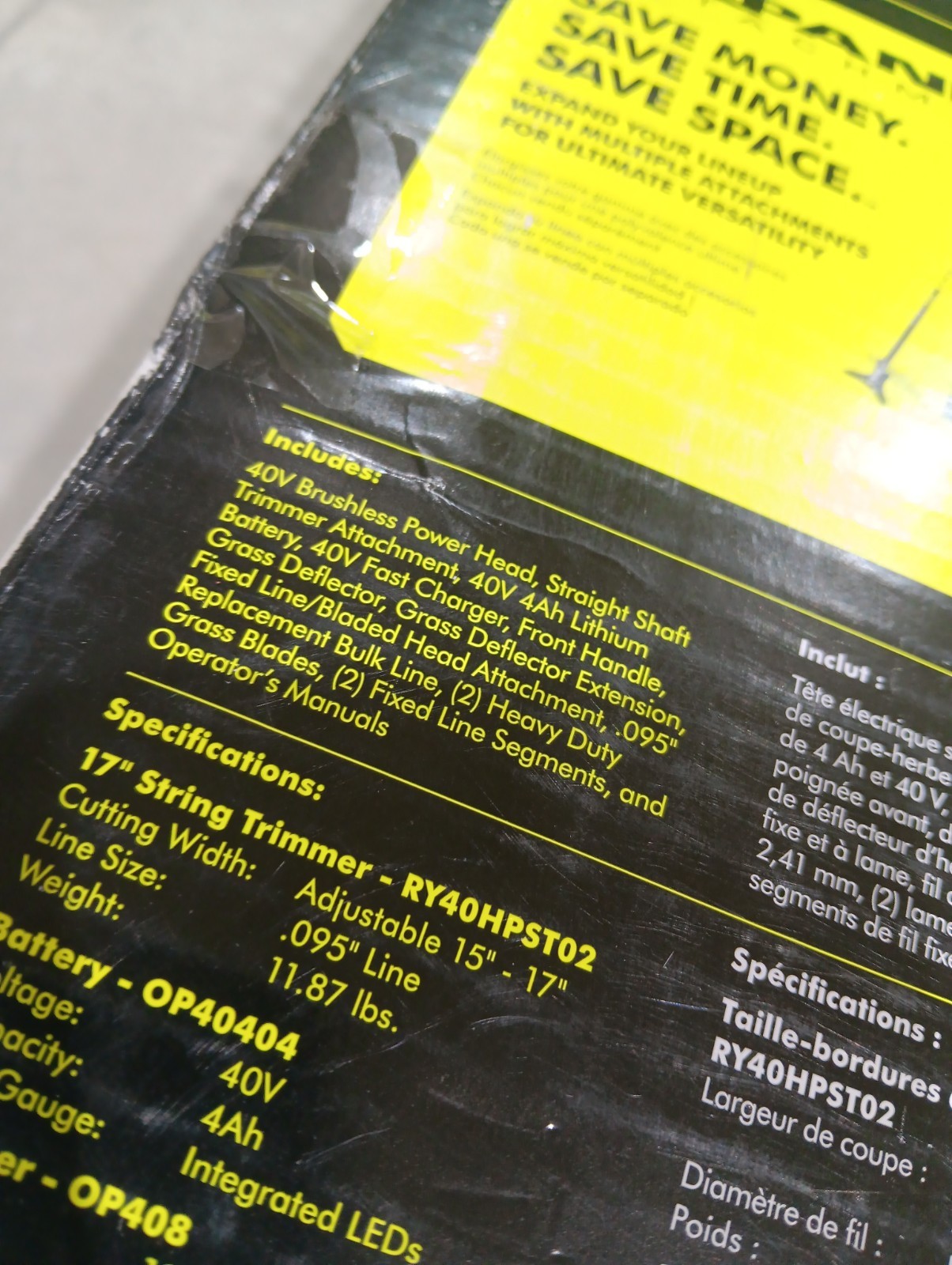 RYOBI 40V HP Brushless 17” String Trimmer Kit (RY40HPST02K) - Tool Only, NEW! gallery