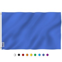3×5 Solid Blue Flag Heavy Duty Polyester Canvas Header Brass Grommets