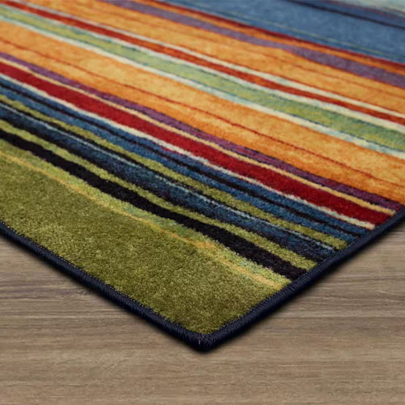Rainbow Multi 2 Ft. X 3 Ft. Machine Washable Striped Area Rug gallery