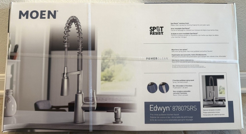 Moen Edwyn Spot Resist Pulldown Kitchen Faucet - Silver (87807SRS)