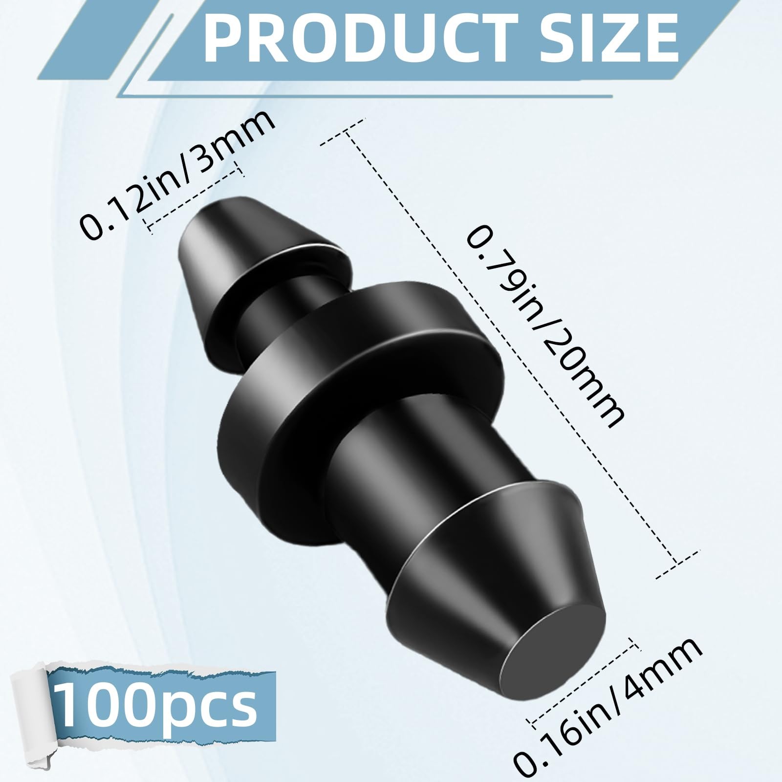 100 Pcs 1/4 Inch Drip Irrigation End Plugs Black Tubing Goof Plugs Set gallery
