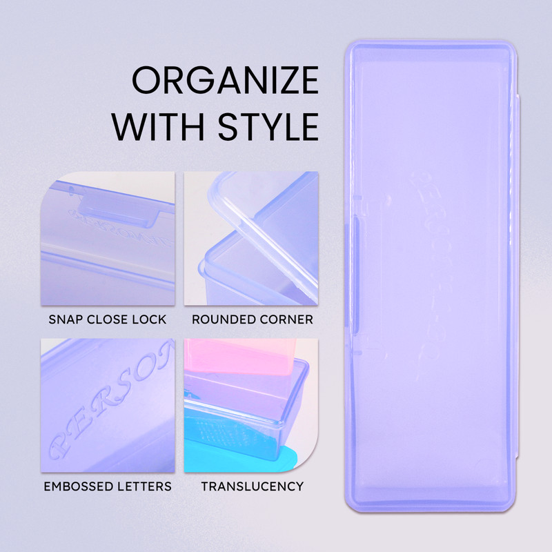 4pcs Large Plastic Manicurists Personal Box Storage Case Container Purple gallery