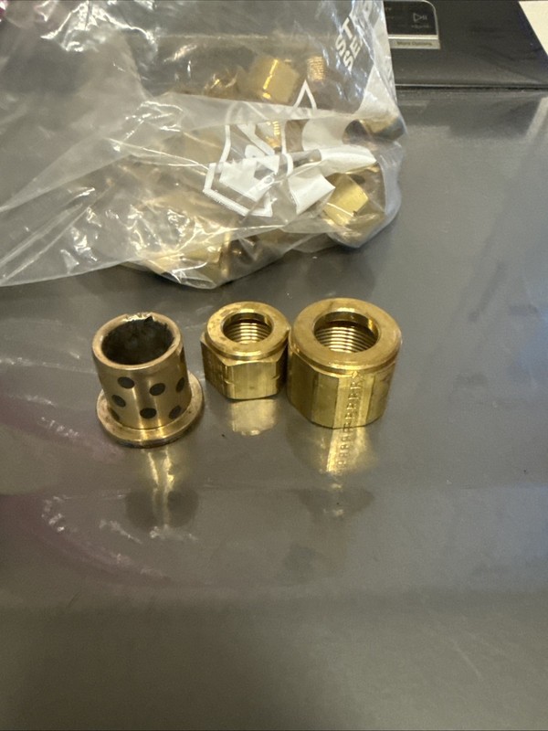 7/8” Brass Lavatory Supply Compression Nuts 3.4 Pounds & A Couple 1” Nuts & Misc gallery