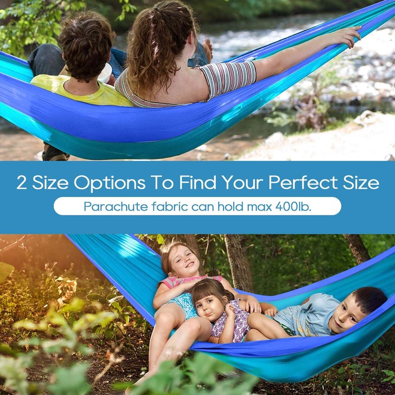 Portable Camping Hammock Bed Outdoor Hanging Swing Travel Sleep Garden w/Light gallery