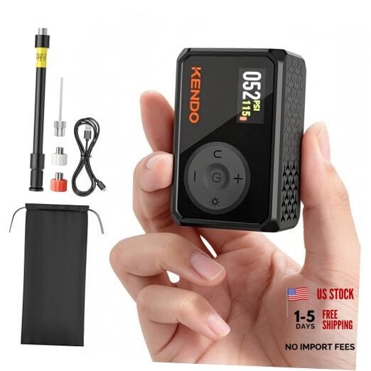 Mini Electric Bike Pump, 120 PSI Fast Inflation Portable Tire Inflator with gallery