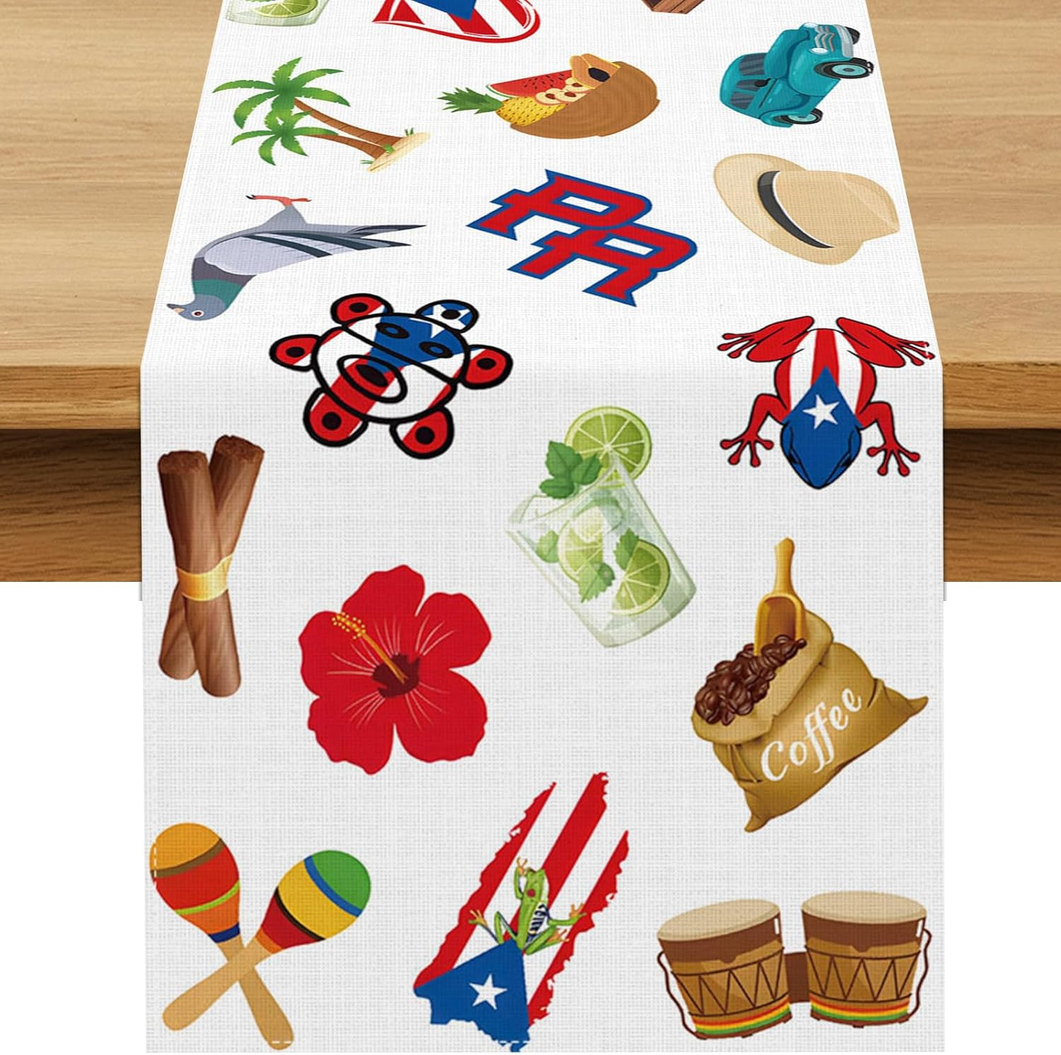 Puerto Rico Table Runner Puerto Rican Birthday Party Decoration National Day Pat gallery