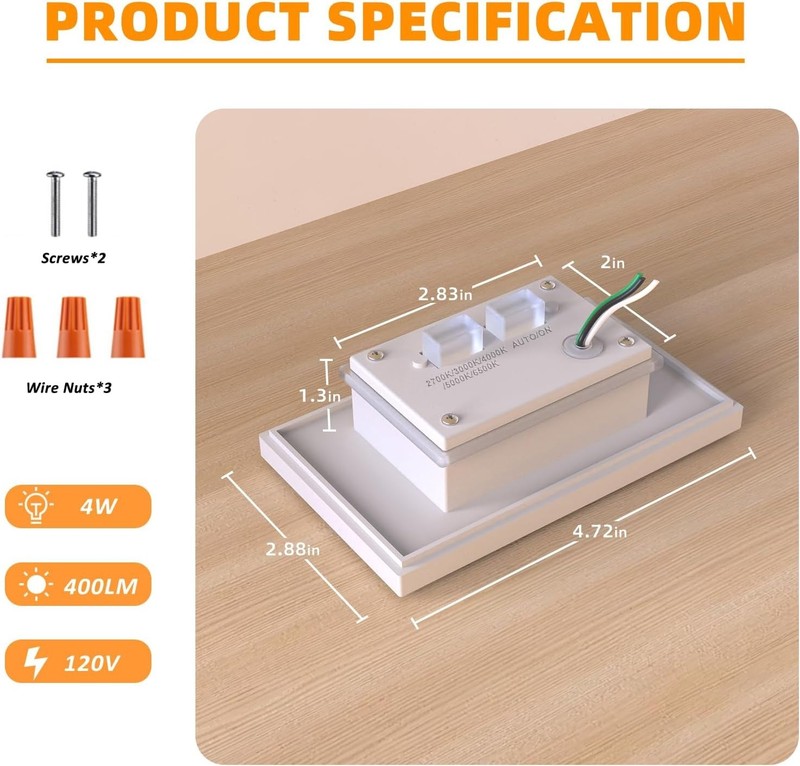Stair Lights Motion Sensor Indoor Outdoor, 5CCT Dimmable LED Step Lamp with Swit gallery