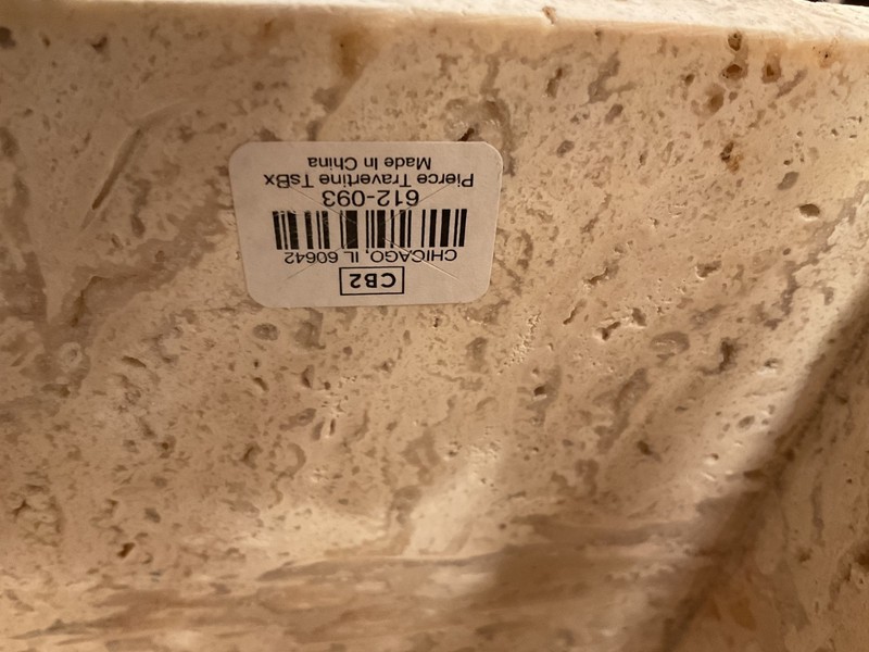 CB2 White Travertine Marble Tissue Box Cover - Excellent Condition -hard to find gallery
