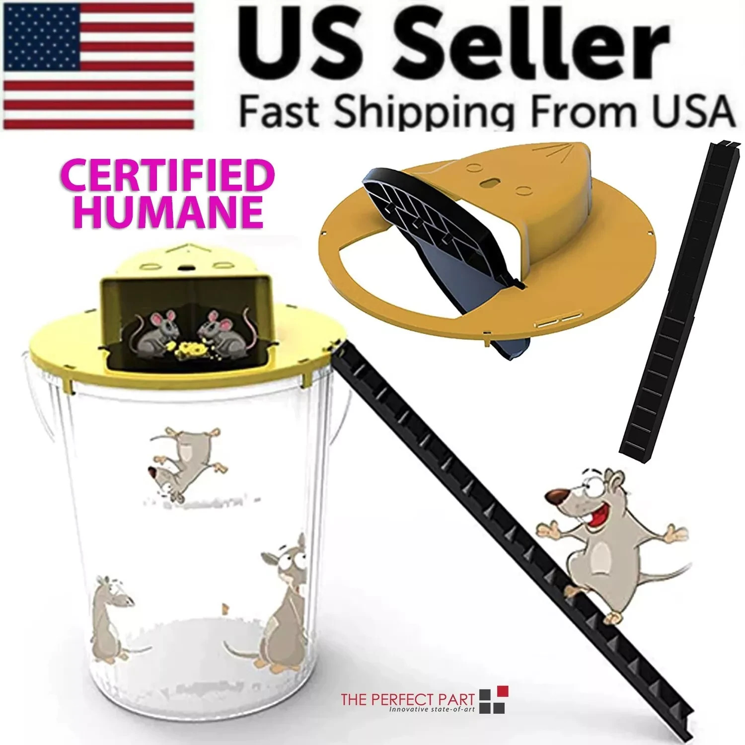 Mouse Rat Trap Flip & Slide Mouse Trap Bucket Catcher Mousetrap Slide Bucket Lid gallery