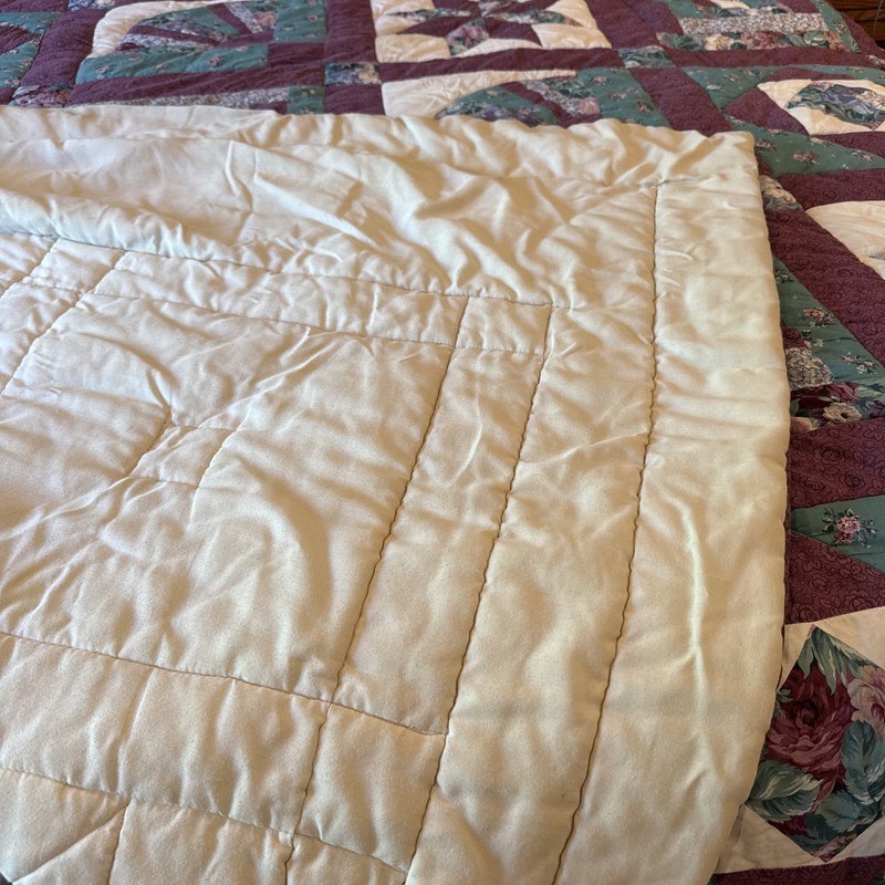 Quilt Comforter Cotton Blend Size 101x105” Sampler Design Purple Teal gallery