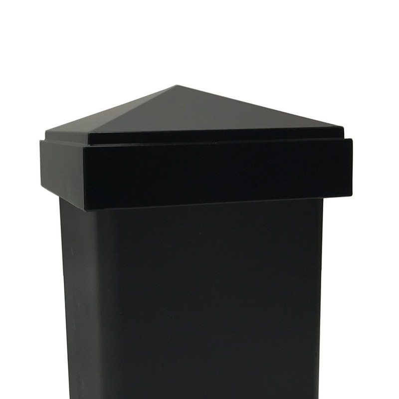 3" x 3" Decorex Hardware Aluminium Pyramid Post Cap for Metal Posts - Black gallery