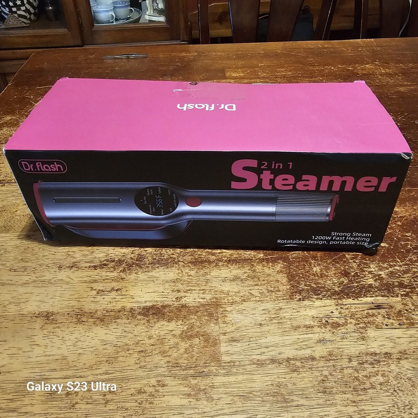 Dr.flash Steamer 1200W Strong Steam Fast Heating Rotatable Silver Pink gallery