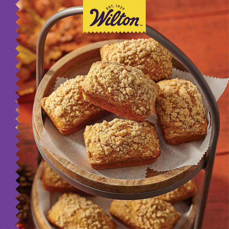 Wilton Gold Non-Stick Bakeware Mini Loaf - Baking Pan 15 x 10 x 1.6 Inch, 8 Cavi gallery