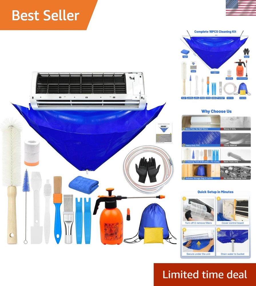 16PCS Mini Split Cleaning Kit - with 2L Pressure Sprayer, Water-Resistant PVC...