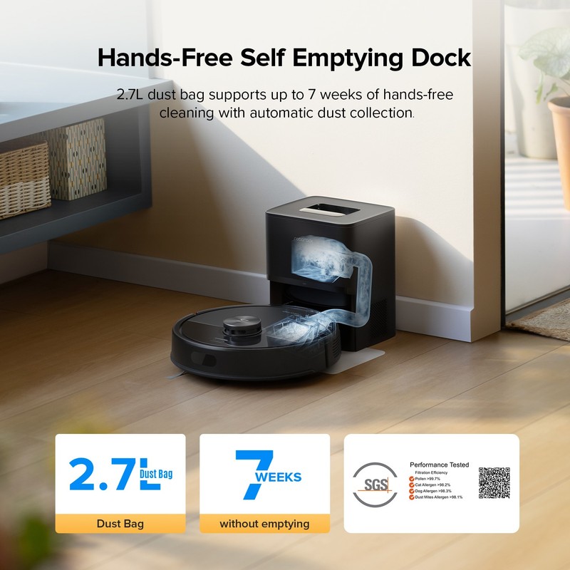 Roborock Q7M5+ Self-Empty Robot Vacuum Cleaner,10000Pa,Dual-Anti Tangle - Refurb gallery