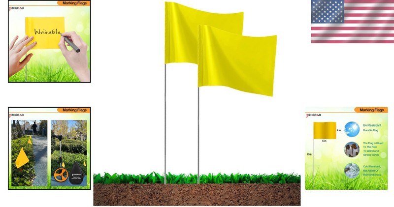 Versatile Yellow Marker Flags 15x5 Inch - Ideal for Lawn, Survey & Dog Training gallery