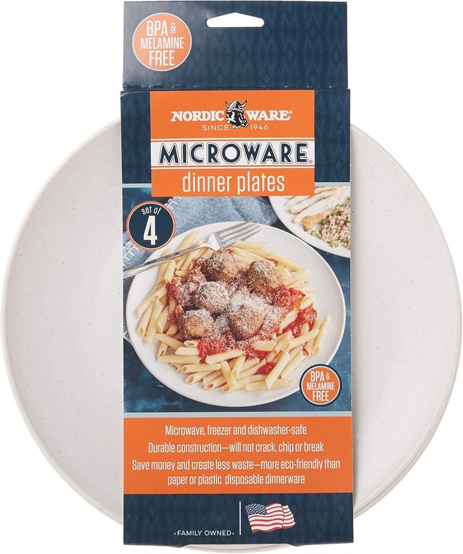 Nordic Ware Polypropylene Plates 10L x 10W x 0.88H (Pack of 4), White gallery