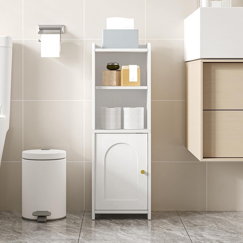 Bathroom Storage Cabinet, Corner Floor Cabinet with Doors and Adjustable Shel... gallery